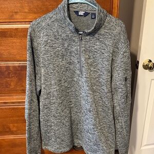 Lands' End Men's Gray Zip-Up Sweater